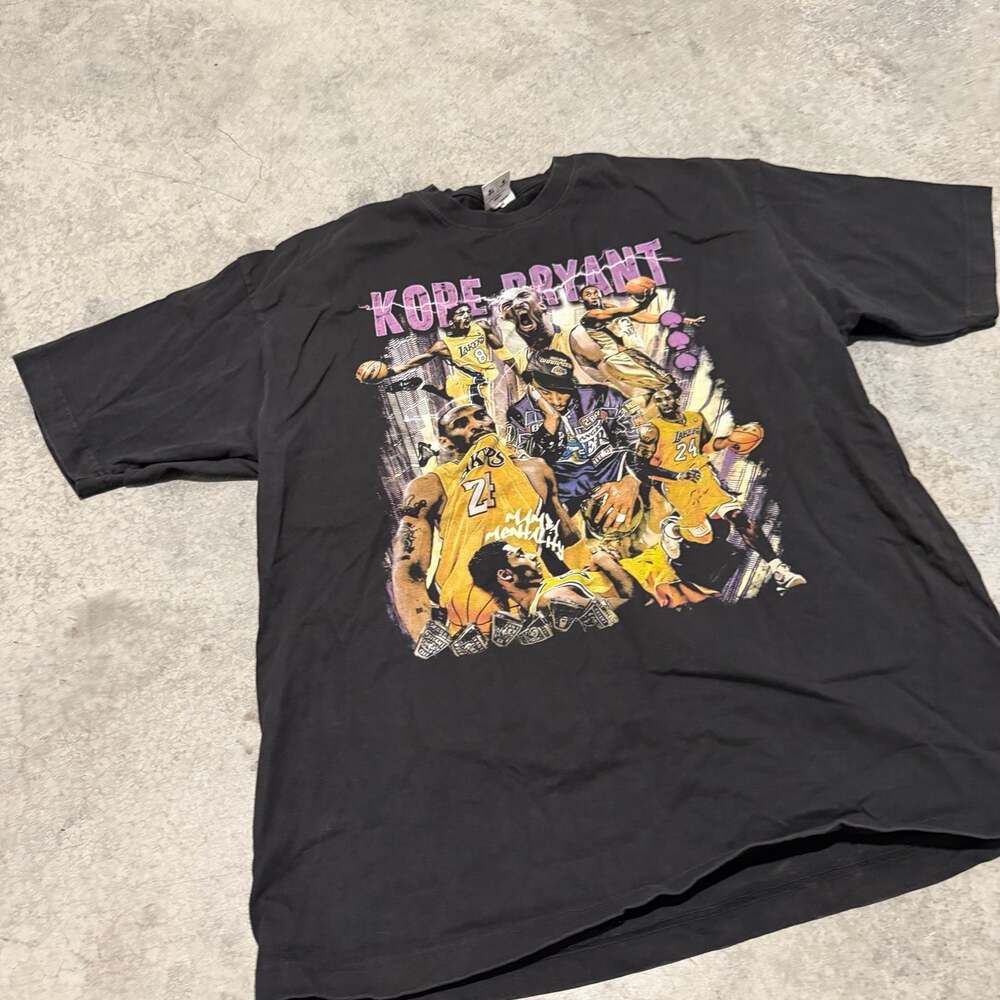 Vintage Kobe Bryant Mamba Mentality Tribute Graphic T-Shirt Size XXL